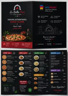 menu pizzeria restaurant